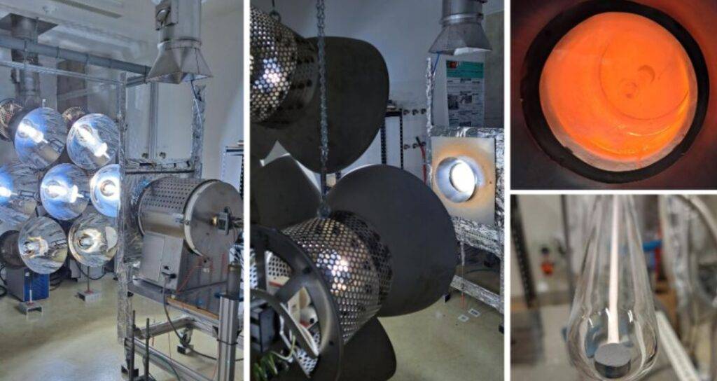 oven as a "solar simulator" replicates the natural energy source on Mars