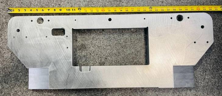 A waterjet needs only 18 minutes to cut this shape out of 1.25-in.-thick 6061 T6 aluminum